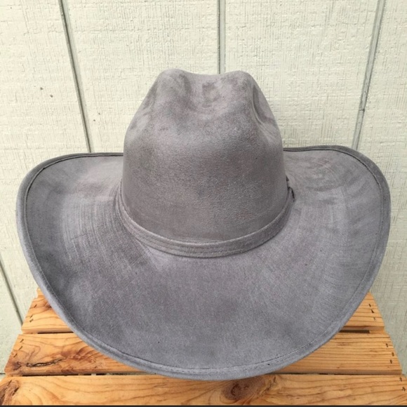 Host Pick by @kateomarie Handcrafted Custom Cowgirl Faux Suede Gray Hat - Picture 3 of 16